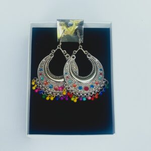Rangrez Baaliyaan multicolor oxidized hoop earrings for women