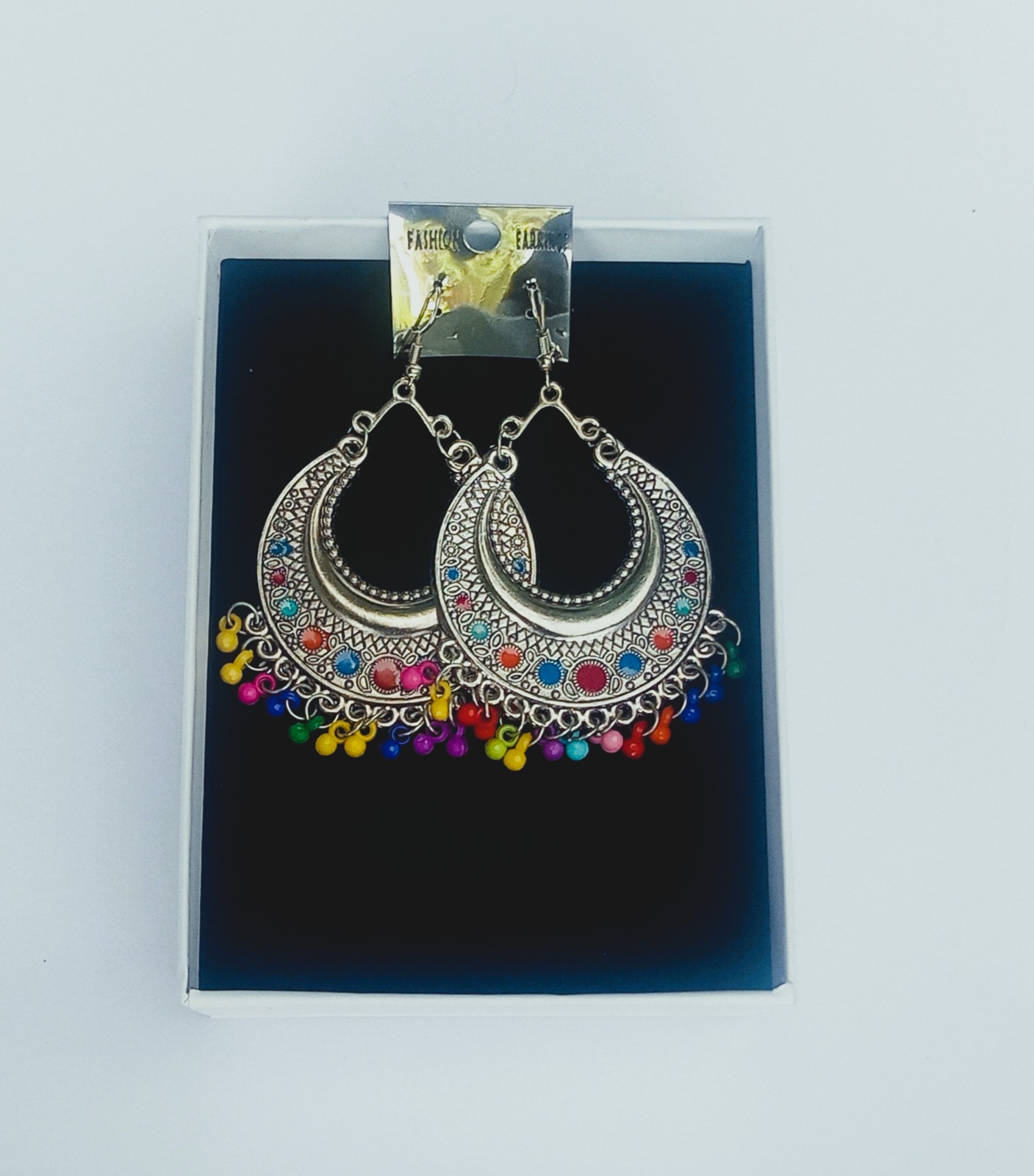 Rangrez Baaliyaan multicolor oxidized hoop earrings for women